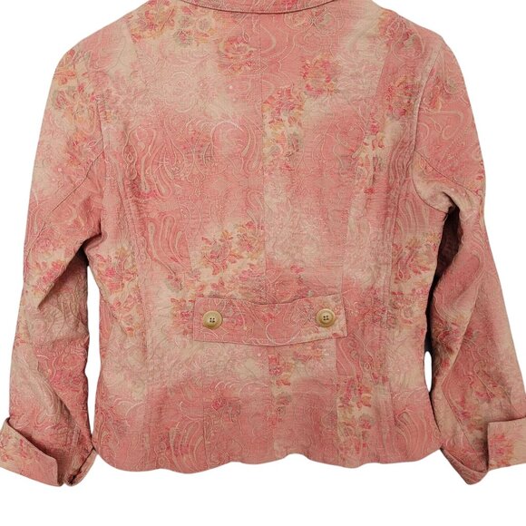 Coldwater Creek Embroidered Paisley Print Jacket Womens Size P6 Career Casual - Picture 10 of 13